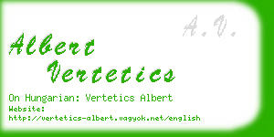 albert vertetics business card
